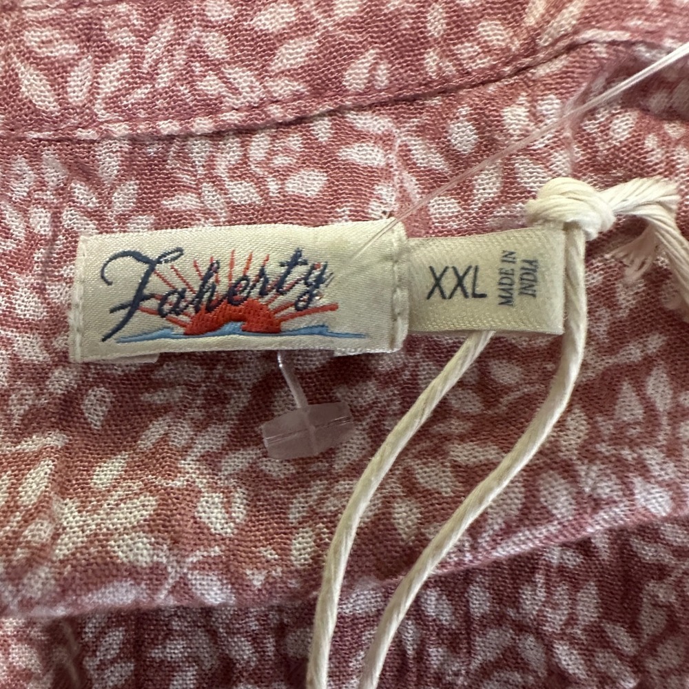 Faherty Women's XXL Montara Dress Mauve Leaf Batik Smocked Waist Cottagecore NEW - Picture 5 of 8